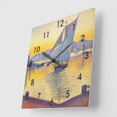 Paul Signac - The Port at Sunset, Opus 236 スクエア壁時計 (傾斜)