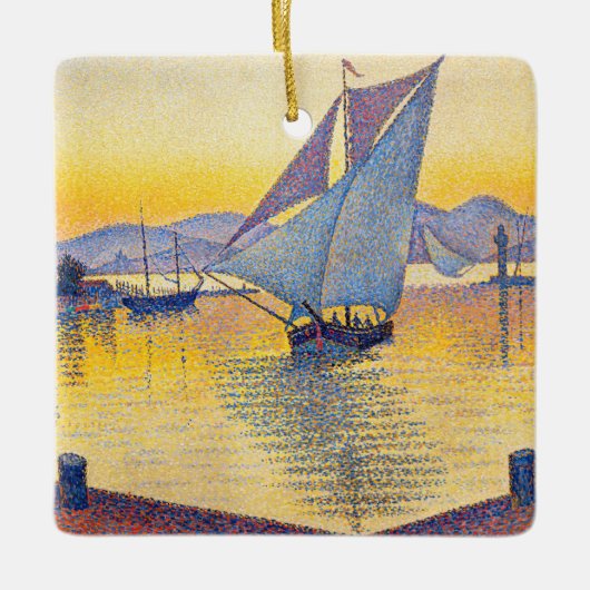 Paul Signac - The Port at Sunset, Opus 236 セラミックオーナメント (正面)