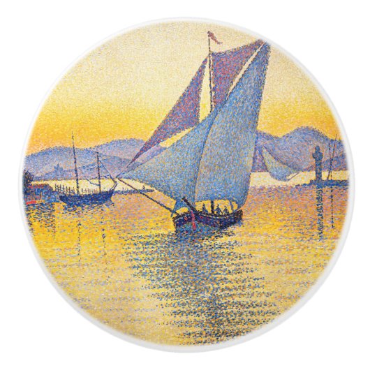 Paul Signac - The Port at Sunset, Opus 236 セラミックノブ (正面)