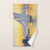 Paul Signac - The Port at Sunset, Opus 236 バスタオルセット (ハンドタオル)