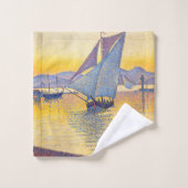 Paul Signac - The Port at Sunset, Opus 236 バスタオルセット (ウォッシュタオル)