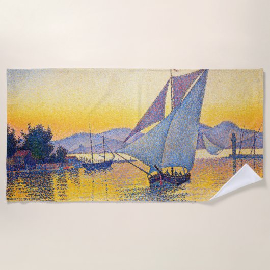 Paul Signac - The Port at Sunset, Opus 236 ビーチタオル (正面)