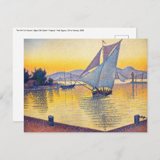 Paul Signac - The Port at Sunset, Opus 236 ポストカード (正面/裏面)