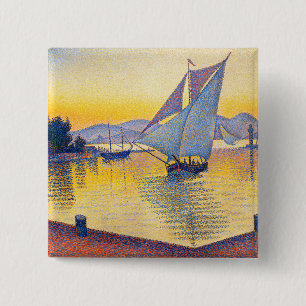 Paul Signac - The Port at Sunset, Opus 236 缶バッジ