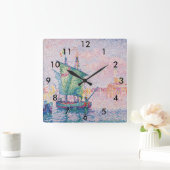Paul Signac - Venice, The Pink Cloud スクエア壁時計 (ホーム)