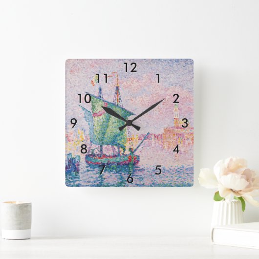 Paul Signac - Venice, The Pink Cloud スクエア壁時計 (ホーム)