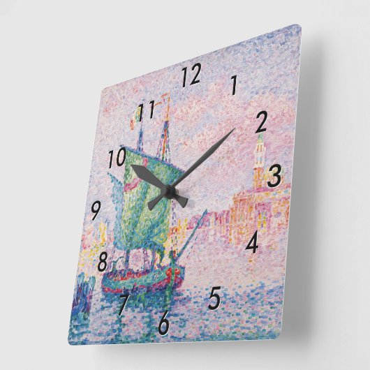 Paul Signac - Venice, The Pink Cloud スクエア壁時計 (傾斜)