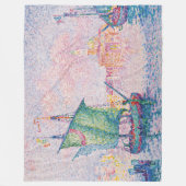 Paul Signac - Venice, The Pink Cloud フリースブランケット (正面)