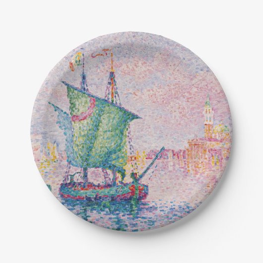 Paul Signac - Venice, The Pink Cloud ペーパープレート (正面)