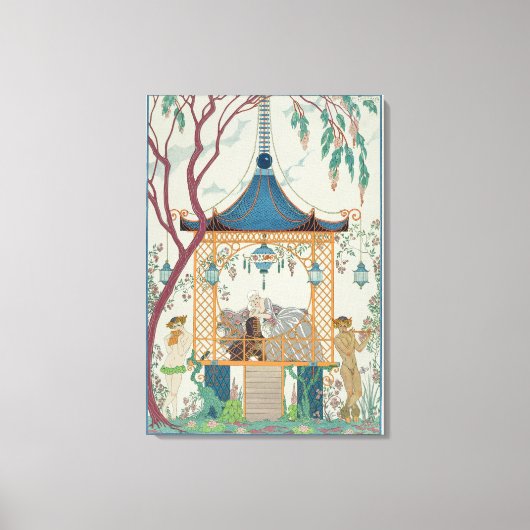 Paul Verlaineによる「フェテス・ガランテス」イラストレーション キャンバスプリント (正面)