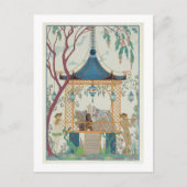 Paul Verlaineによる「フェテス・ガランテス」イラストレーション ポストカード (正面)