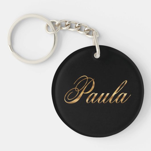 Paula gold Design Lettering Schlüsselanhänger キーホルダー (正面)