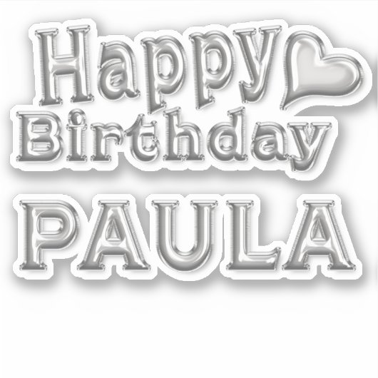 Paula Happy Birthday silver Aufkleber Sticker シール (正面)