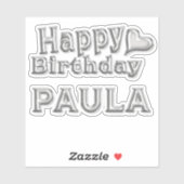 Paula Happy Birthday silver Aufkleber Sticker シール (シート)