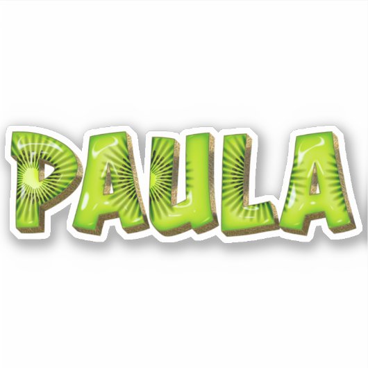 Paula Name Kiwi Design Aufkleber Sticker シール (正面)