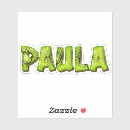 Paula Name Kiwi Design Aufkleber Sticker シール (シート)