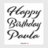 Paula Name Vorname black Sticker Geburtstag シール (シート)