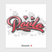 Paula red Heart Graffiti Aufkleber Sticker シール (シート)
