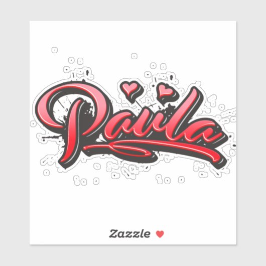 Paula red Heart Graffiti Aufkleber Sticker シール (シート)