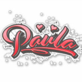 Paula red Heart Graffiti Aufkleber Sticker シール (正面)