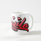 Paula red Heart Graffiti Tasse Kaffeetasse コーヒーマグカップ (正面右)