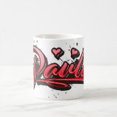 Paula red Heart Graffiti Tasse Kaffeetasse コーヒーマグカップ (中央)