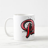 Paula red Heart Graffiti Tasse Kaffeetasse コーヒーマグカップ (左)