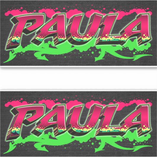 Paula Vorname Name Graffiti Aufkleber Sticker シール (正面)