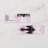 PauletteパリピンクのToileのシャンデリアの名刺 スキニー名刺 (正面/裏面)