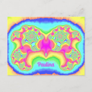 PAULINA はっきりした to FLUOROPINK to 3Dフラクタルデザイン~ ポストカード