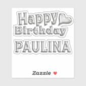 Paulina Happy Birthday silver Aufkleber Sticker シール (シート)