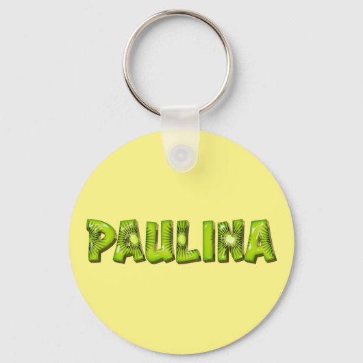 Paulina Name Kiwi Design Schlüsselanhänger キーホルダー (正面)