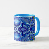 PAULINA to Zany 3D Fractal to Shades of Blue マグカップ (正面右)