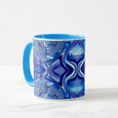 PAULINA to Zany 3D Fractal to Shades of Blue マグカップ (正面左)