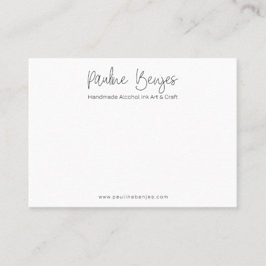 Pauline BenjesパッケージWHITE Insert Card 名刺 (正面)