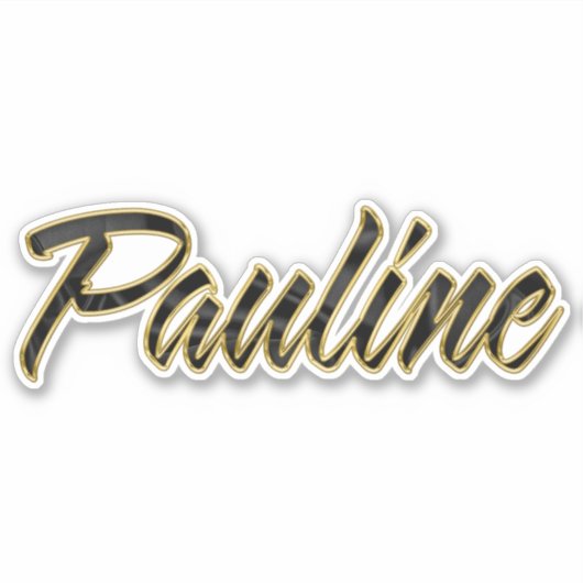Pauline black gold Lettering Aufkleber Sticker シール (正面)