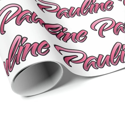 Pauline faded pink personalisiertes Geschenkpapier ラッピングペーパー (ロールコーナー)