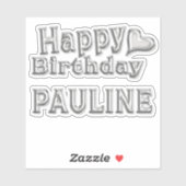 Pauline Happy Birthday silver Aufkleber Sticker シール (シート)