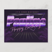 Pauline Name Vorname lila Postkarte Geburtstag ポストカード (正面)