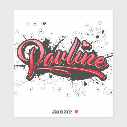 Pauline red Heart Graffiti Aufkleber Sticker シール (シート)