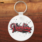 Pauline red Heart Graffiti Schlüsselanhänger キーホルダー (正面)