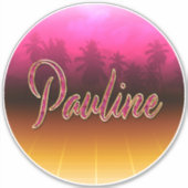Pauline Vorname Name golden pink Aufkleber Sticker シール (正面)