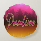 Pauline Vorname Name golden pink Kissen ラウンドクッション (裏面)
