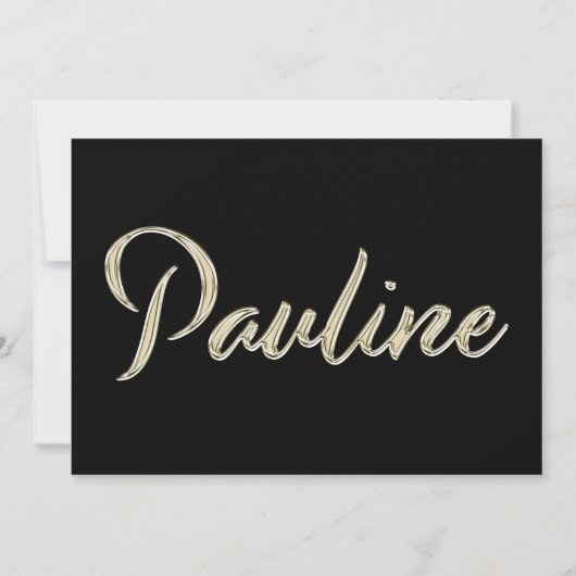 Pauline white gold Handwriting Karte カード (正面)