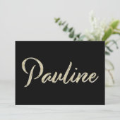 Pauline white gold Handwriting Karte カード (スタンド正面)