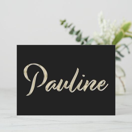 Pauline white gold Handwriting Karte カード (スタンド正面)