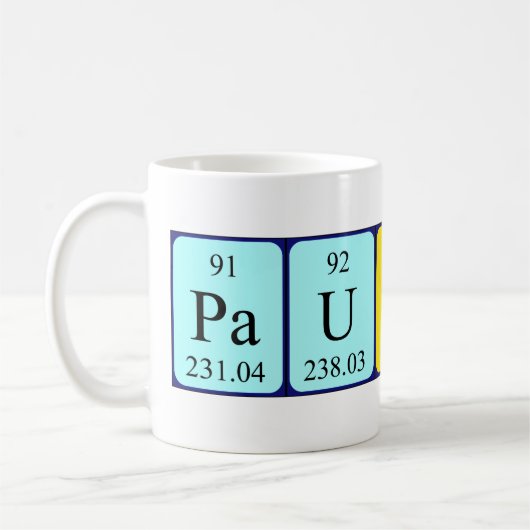 Paulino定期的なテーブル名mug コーヒーマグカップ (左)