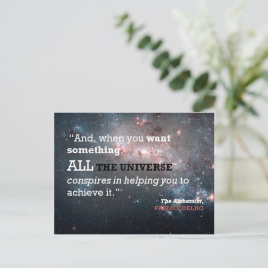 Paulo Coelho錬金術師の引用文、すべての宇宙 ポストカード (スタンド正面)