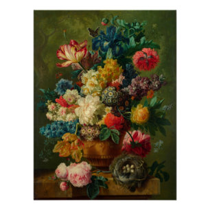 Paulus Theodorusヴァンブラツセル-つぼの花 ポスター