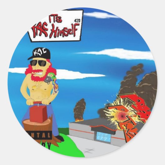 Pausativステッカー ラウンドシール (正面)